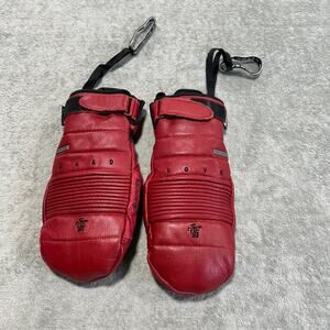 Oyuki Maad Red Large Leather Snowboard Mitts Internal Fingers Gore-Tex Ski